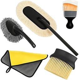 CAZLEE 5-in-1 Car Cleaning Kit - Microfiber Duster Set with Long Handle, Interior Brushes, Dashboard Brush, & Microfiber Towel - Car Detailing Tool Combo for Exterior & Interior Cleaning-image-82