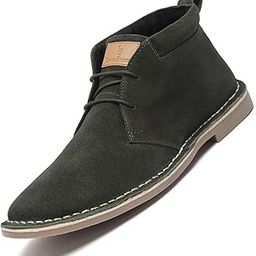 Men's Moss Green Italian Suede Leather Stitch Down Desert Boots Chukka Style Handmade Cushioned Ankle Boot for Men Biking Hiking (SDSUCKCUGR)-picture-8