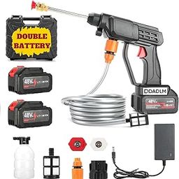 (Double Battery) Wireless High Pressure Car Washer & Car Cleaning 48V Rechargeable Electric Pressure Washer Gun Machine Tool for Car,Bike,Gardening with Adjustable 3in1 Nozzle &5M Hose Pipe (1)-30