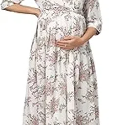 mamma's maternity Chiffon Maternity | Feeding | Nursing Short Dress | Maternity Feeding Kurti for Women | Maternity Dress for Pre and Post Pregnancy & Nursing Mom-picture-25