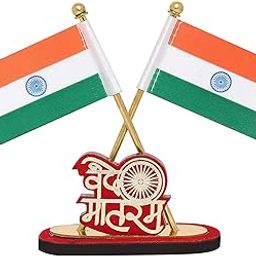 VOILA Indian National Flag with Vande Mataram Logo for Car Dashboard-image-11