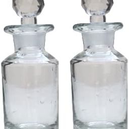SHOBHANA ENTERPRISES 100ml Glass Bottle Round with stopper Cap for DIY Perfume, Attar, Essential, Blends, Rose Water Pack of 02 pcs size 8 * 8 * 14-21