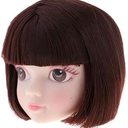 MERISHOPP 3x1/6 BJD Head Sculpt with Makeup and Wig Doll DIY&Repair Body Part Brown Hair-image-20