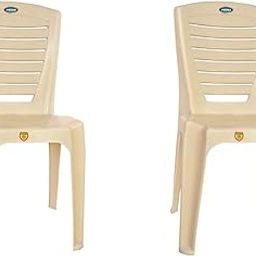 Prima Plastic Chair for Living Room | Set of 2 | Chair for Home, Living Room, Outdoor | Stackable Chair Without Arm | 100% Virgin Plastic | Chair 4013 (Marble Beige Colour)-image-56