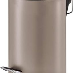 Zeller Pedal bin 3l of Metal/Stainless Steel in matt Taupe-13