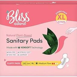BLISSNATURAL 100% Rash-Free Sanitary Pads For Women XL (Pack of 34) Sanitary Napkins For Medium Flow | Jumbo Pack with 3x Absorption, Ensuring Extreme Softness and Comfort-picture-17