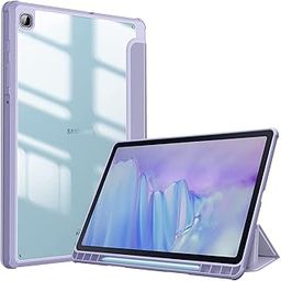 SwooK Hybrid Slim Case for Samsung Galaxy Tab S6 Lite 10.4 Inch 2024/2022/2020 with S Pen Holder, Shockproof Cover with Clear Transparent Back Shell-0