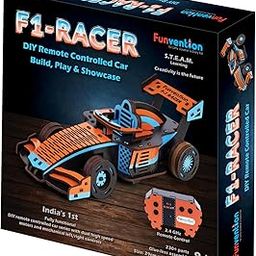 Funvention F1 Racer DIY RC - 2.4GHz Remote Control Model for Kids - Build High-Speed Racing Type-C Charging Dual Motor STEM Kit Made in India-17