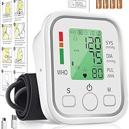 DIMAZO blood pressure machine Accurate, Easy-to-Use Upper Arm blood pressure monitoring device with Large Display, Adjustable Cuff, One-Touch Operation & Memory Function for Multi Users – Home Use Medical Device (WHITE)-image-63