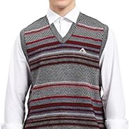 monte carlo Mens Striped V Neck Sleeveless Sweater (1243207SL)-picture-5