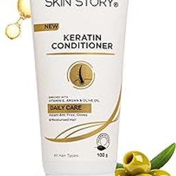 The Skin Story Keratin Conditioner | For Smooth, Dry, Frizzy Hair | Split End & Damage Control | Shiner Hair | Sulphate & Paraben Free | Enriched with Vitamin E, Argan Oil & Olive Oil | Conditioner for Women and Men | 100g-image-16