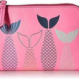 Women's Leather RFID Zip Around Passport Wallet - Neon Pink-picture-6