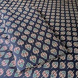 Ajrakh Print Premium Cotton Dress Material for women's – luxuriously soft, breathable, and sustainably chic. (For kurta/kurthi/nighty/frock/shirt/shalwar/blouse/palazzo pants- blue, 2.9 meters)-picture-16