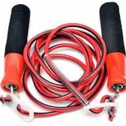 Jump Rope with Foam Handles, 2.7 Metres, Red and Black, Adjustable Steel Cable-image-15