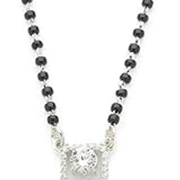 | 925 Sterling Silver | Rectangle Solitaire Mangalsutra | Gift for Wife & Women | With Certificate of Authenticity & Hallmark-image-15