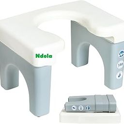 Ndola Potty Squat Stool Portable Indian to Western Toileting | Indian Toilet Commode Stool | Portable Toilet Seat for Adult, Kids, Elderly, Handicap People - Height 22cm/8.6Inches (White)-image-3