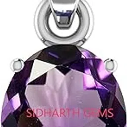 akshita gems 2.25 Ratti 1.00 Carat Natural Amethyst Square Shape Silver Plated Pendant/Locket for Men and Women-picture-42