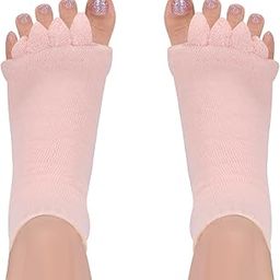 PRIMELUXE Compression Socks for Men & Women - Unisex Foot Alignment Socks, Toe Separator, Bunions, Crooked Toes, Heel Spurs, Arch Pain - Leg and Foot Pain Relief Support (Light Pink)-image-52