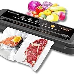 MegaWise Vacuum Sealer Machine Powerful Suction 80kPa, Built-in Bag Cutter, Automatic Operation, 10 BPA Free Bags Included, Wet & Dry Modes, Compact Design-image-46