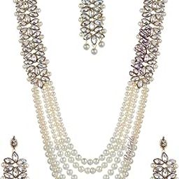 Jewellery Sets for Women Gold Plated Wedding Bridal Necklace Jewellery Set with Earrings for Girls/Women-image-13