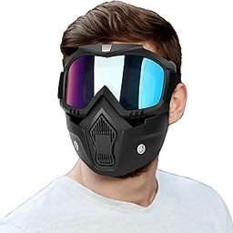 OBEROI'S TRADERS Bike Riding Goggle Mask Anti Scratch UV Protective Face & Eyewear Windproof Dirt Shield With Detachable Mouth Filter For Cycling, Bike Off Road Racing-22