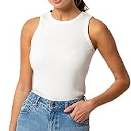 Glito Women's & Girls' Solid Ribbed Slim Fit Crop White Tank Top |Women Top| Top for Women-image-9