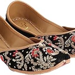 Midnight Flame Casual Mojris/Punjabi Juttis (Leather Slip-Ons/Flats) forWomen-image-74