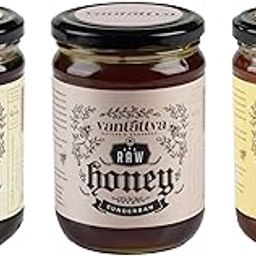 VANTATTVA-NATURE'S GOODNESS- 2.1 Kg Unprocessed Organic Raw Honey - Combo of Himalayan, Sheesham and Sundarban (700 gm each)-image-81