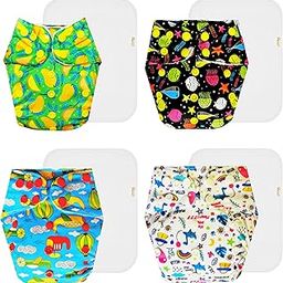 Dumbledo Premium Cloth Diaper with Cotton Insert (Pack of 4) | Hypoallergenic | Reusable & Washable | Adjustable Snaps | Worry-Free Diapering | 3 Months – 3 Years | Unisex Baby-10
