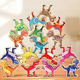 COSMOBABY Dinosaur Stacking Toys Blocks for Kids Boys Fun Toys for 3-7 Year Old Boys Christmas Xmas Birthday Gifts Toys for Boys Kids Girls Toddlers (Dinosaur Stacking Toys)|Multicolor-23