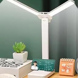 Uranus™ Double Head Lighting Modern Desk Lamp Study Eye Protect Dormitory Charging Folding Reading Touch Control Table Lamp for Student-22