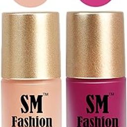 SM FASHION Nail Polishes, Peach-Magenta Velvet Matte Nail Paint Combo Set of 2 Pcs 7ml each-image-90