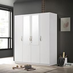 Home Box Kulltorp Plus 4-Door Wardrobe With Mirror 52 X 182 X 160 Cm White-image-56