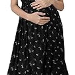 Women's Rayon Round Neck Half Sleeves Maternity Dress Feeding Kurti with Zipper (1301-MD)-image-97