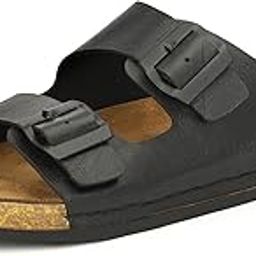 Leatherful Men's premium leather slipper | Genuine Leather upper | Suede Leather Insole | PU sole | Stylish flip flop for men | Birkenstock-image-1