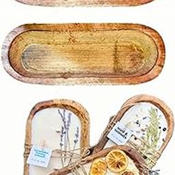 iKalaa Wooden Boat Candle Molds – Handcrafted Dough Bowl for Candle Making | Rustic Wooden Vessel for DIY Candles & Home Decor- Set of 2 (8x4 inch)-image-79