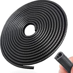 Kitssential® Car Door Edge Guards 16Ft (5M) U Shape Edge Trim Rubber Seal Protector Rubber Clips Fit Car Door Seal Strip Edge Guard Universal Fit Rubber (Black)-24
