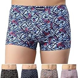 Men's 100% Cotton Printed Inner Elastic Mini Trunk | Printed Mini Trunk for Men | Color and Print May Vary | Mini Trunk for Men Pack of 5-3