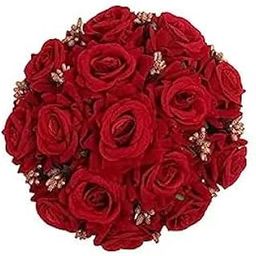 JBH ales Full Bun Red Rose Flower Hair Bun Gajra For Bridal Hair Styling Accessories For Women Wedding Pack of 1-image-37