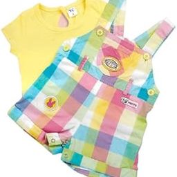 L&U Elegant Dungree T-Shirt For Little Princess (6101)/ Dangri Set For Girls-image-1