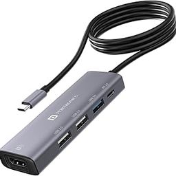 Portronics Mport 32 USB-C Hub (5-in-1) Multiport Adapter with 4K HDMI, 60W PD Charging, USB 3.0, 2-Port USB 2.0, 1m Long Cable, Type C Plug for Laptop, Smartphone, Tablet (Grey)-4