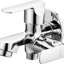 ALTON FAM3315 Brass Chrome 2 in 1 Bib Tap with Wall Flange (Silver)-image-41
