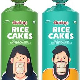 GRAINIC Brown Rice Cakes, Classic Plain (Unsalted) and Lentils & Flaxseed (Lightly Salted) - Combo Pack of 2 |-picture-29