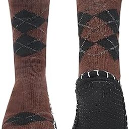 Mens Slipper Socks Plush Fluffy Fuzzy Fleece Lined Winter Non Skid Stocking Socks Cozy Crew Cabin Socks with Gripper (1 Pair Socks) Random Colour, Random Design-image-17