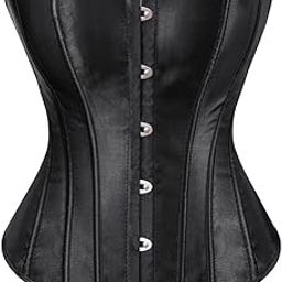 Women's Bustier Corset Sexy Satin Brocade Overbust Waist Cincher Shapewear Top-image-92