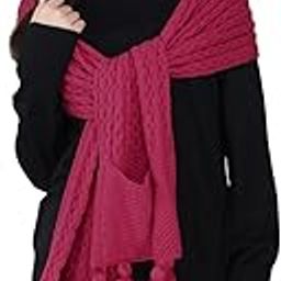Women Pomegranate Chunky Fringe Muffler-image-59