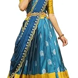 fabcartz Traditional South Indian SemiStitched Half and Half saree For Women's-picture-20