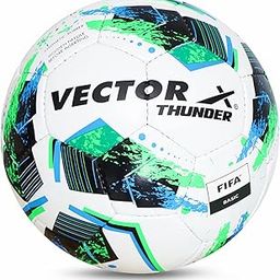 Vector X Thunder FIFA Basic Football (Color : White-Green) Size : 5-image-17