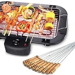 TOMdoxx 2000W Electric Smokeless Portable Adjustable Temperature Control Indoor and Outdoor Barbeque Grill Removable Water Filled Drip Tray (Pack of 1 -Black)-image-73