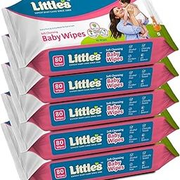Little's Soft Cleansing Baby Wipes | 80 Wipes x 5 - 400 Wipes | Extra Thick & Moist Wet Wipes for Baby's | Prevents Rashes & Redness with Goodness of Aloe Vera, Vitamin E & Jojoba Oil-image-36